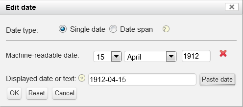 Date editor